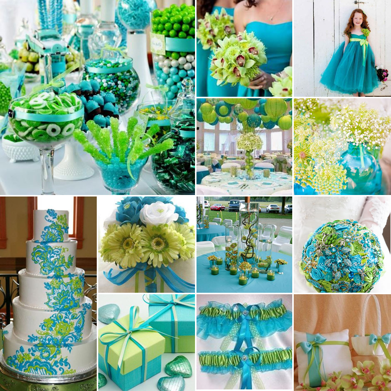 turquoise and lime weddings