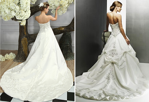 bridal train short gown styles