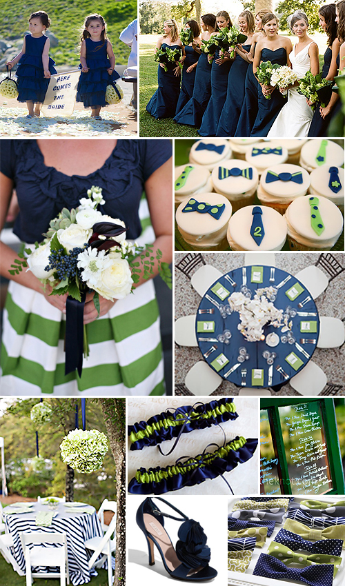 Navy Blue and Green