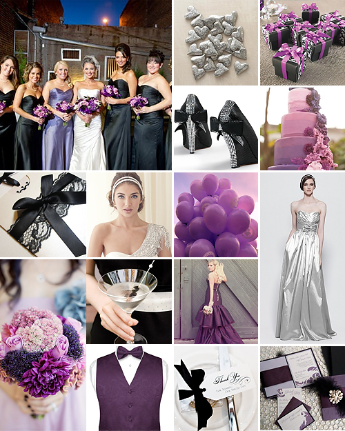 Mauve and black wedding shop