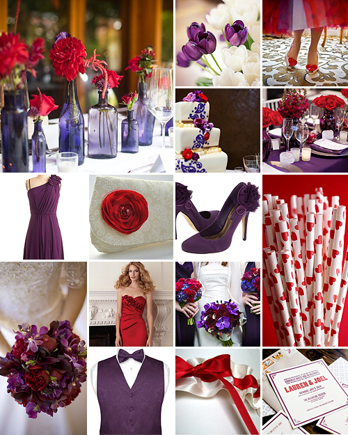 Red, Purple + White { Royal + Romantic }