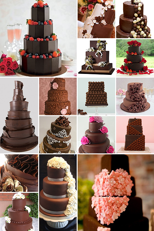Dark Chocolate Wedding Cakes