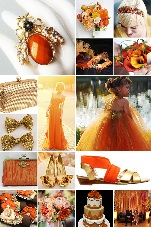 Gold and Burnt Orange { Vibrant + Dazzling }