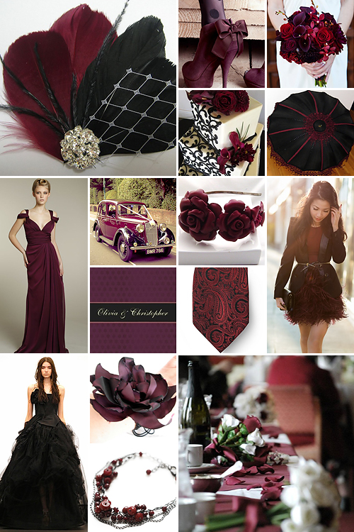 Black and Maroon Weddings