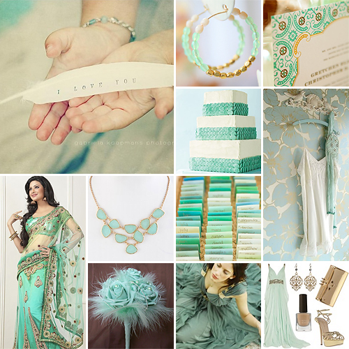 Sea-green, Cream and Gold Weddings