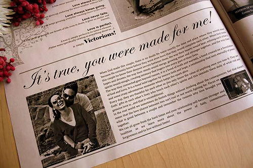 Elegant and Modern Wedding Invitation, Newspaper-Style