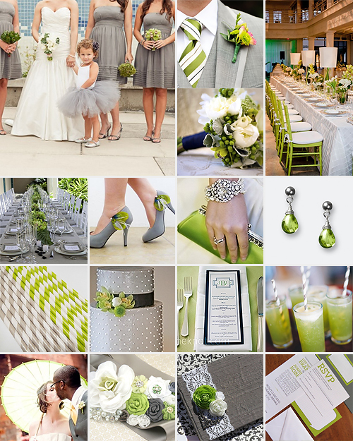 Lime Green and Grey Weddings