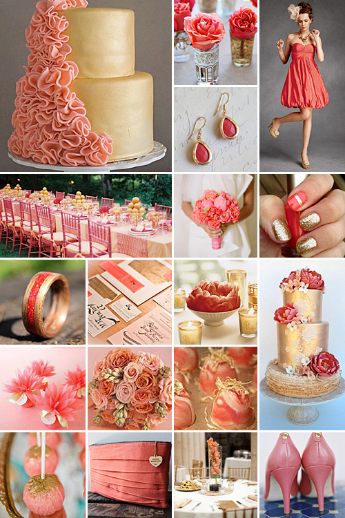 Coral and Gold Weddings