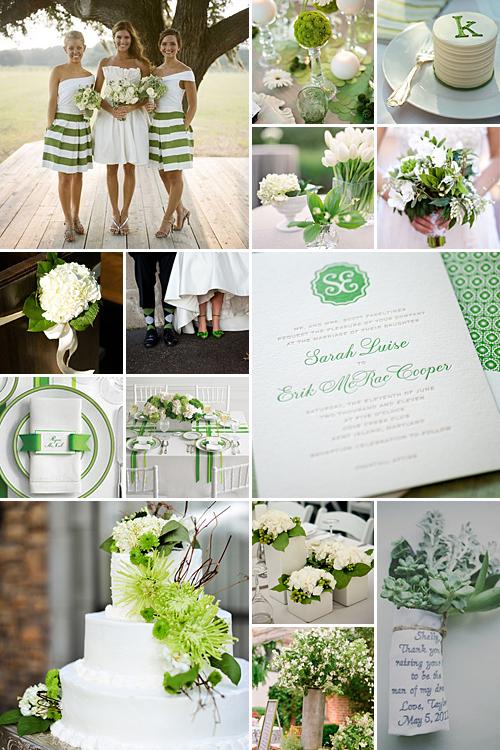 Green and White Weddings