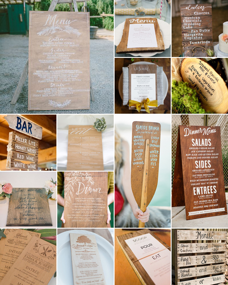 Wooden Menus { Rustic + Tasteful }
