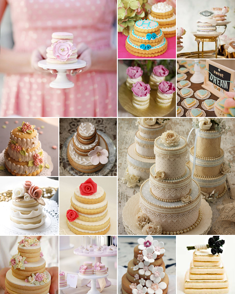 Mini Wedding Cake Cookies { DIY Bites }