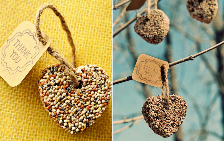 DIY Birdseed Heart Guest Favour