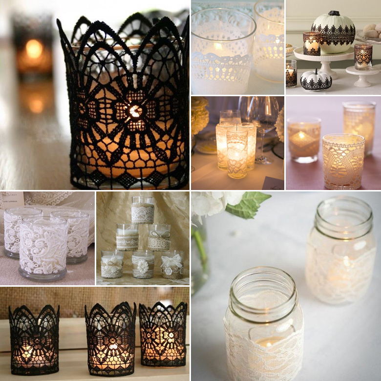 DIY Lace Candleholder