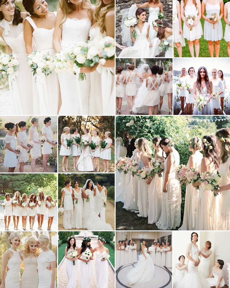 Bridesmaids in White