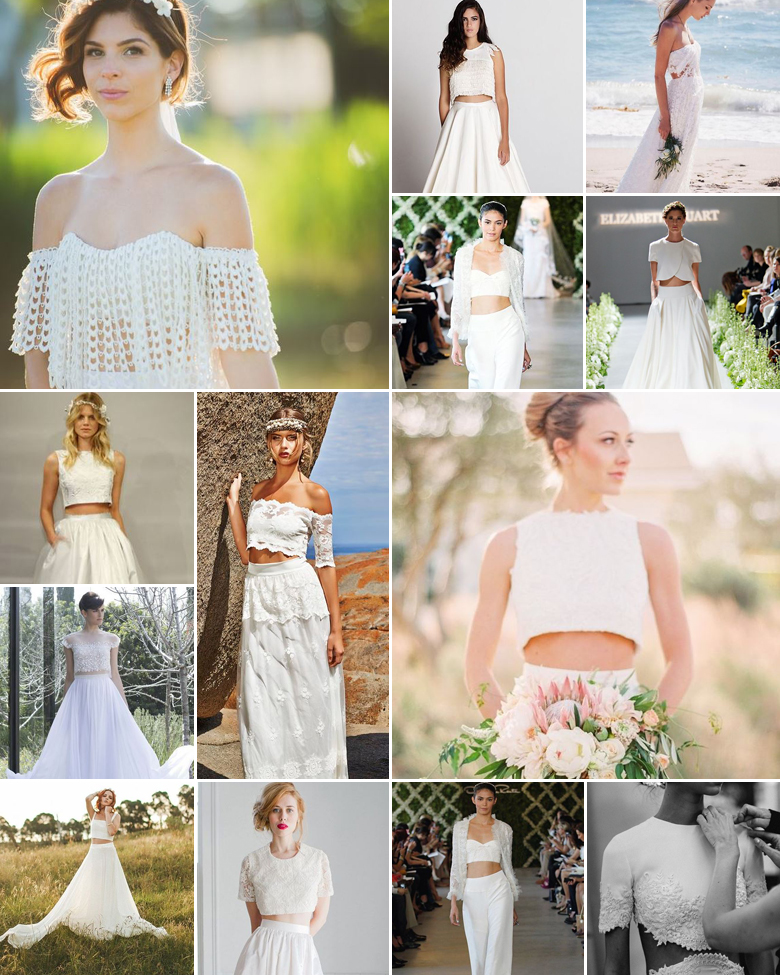 Short + Sweet { Crop Top Bridal Gowns }