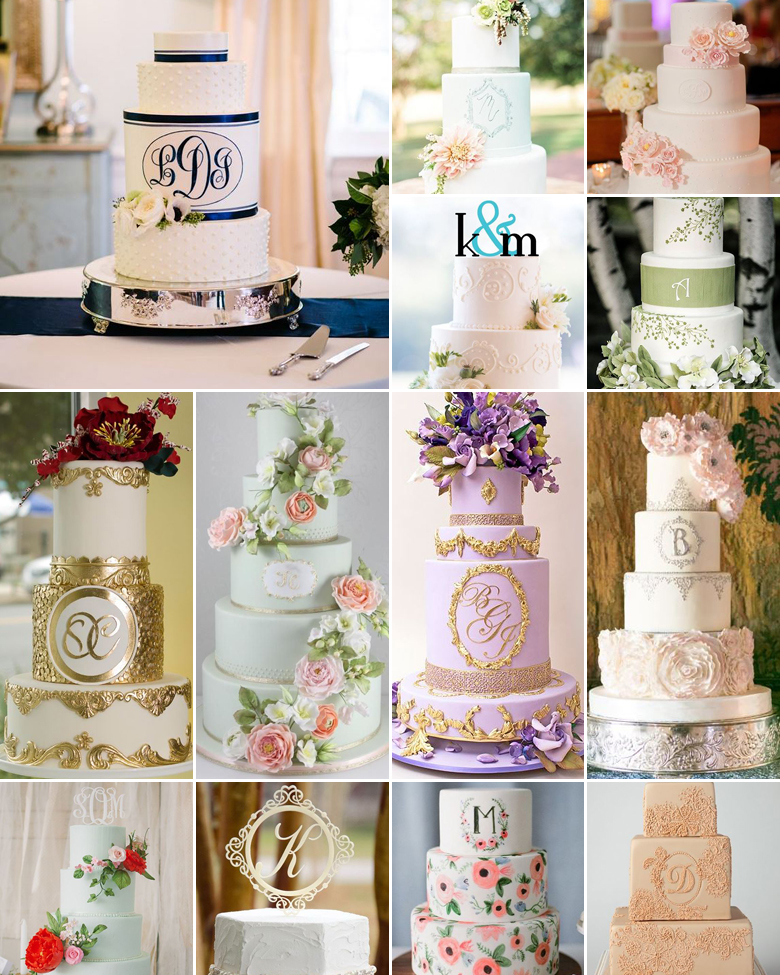 Monogram Masterpieces { Wedding Cakes }