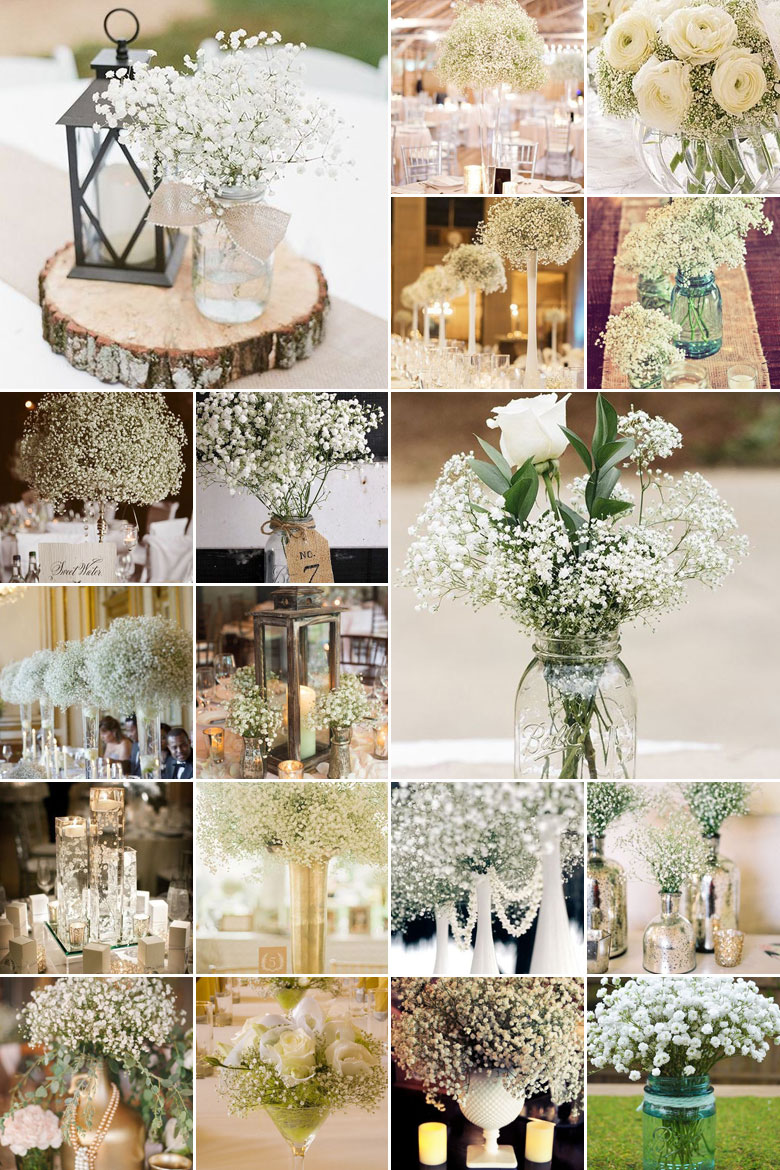 Baby’s Breath { Centre Pieces }