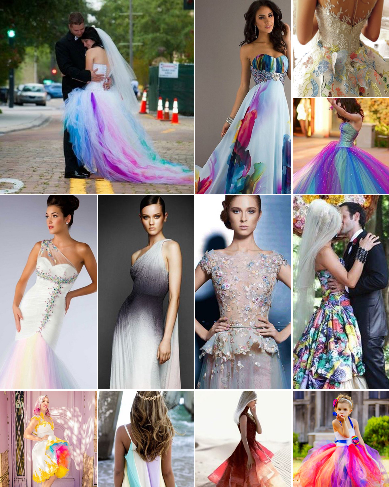 Multi-Coloured Majesty { Wedding Gowns }