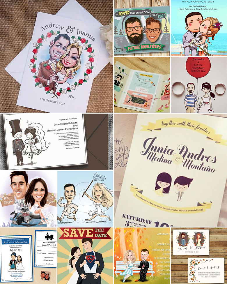 Caricature Cards { Wedding Invitations }