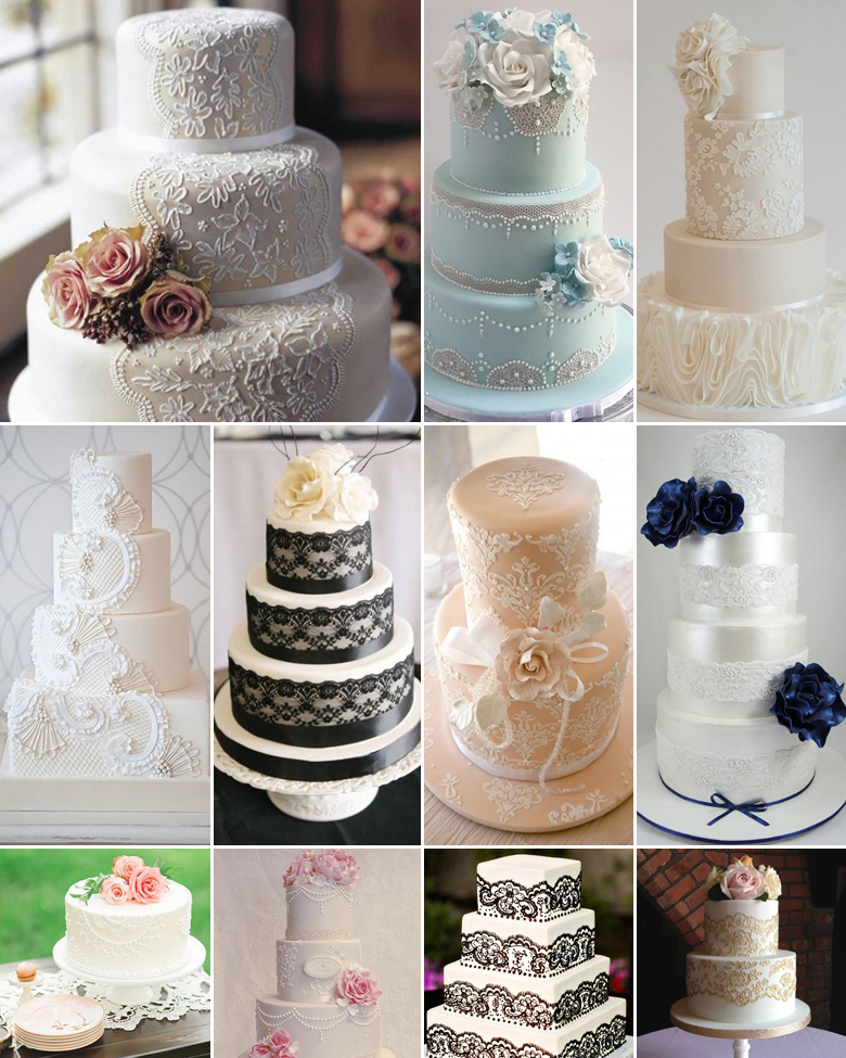 Luscious Lace { Wedding Cakes }