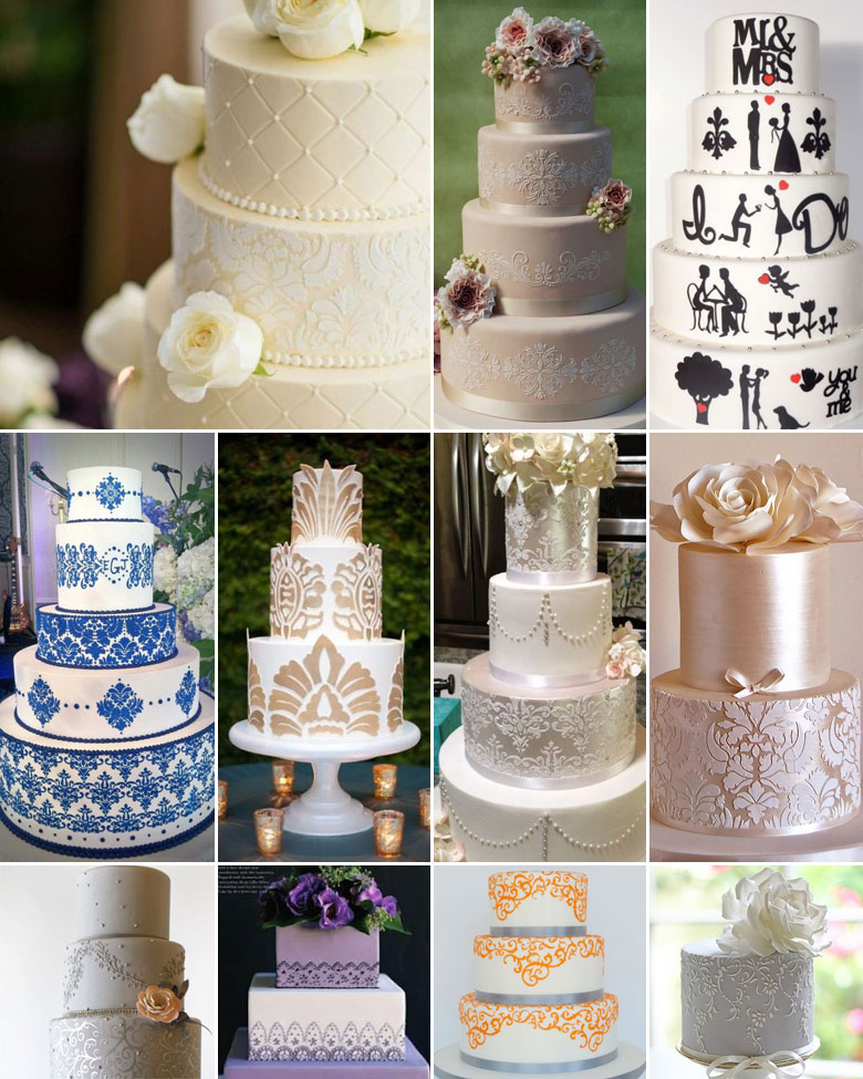 Stunning Stencils { Wedding Cakes }