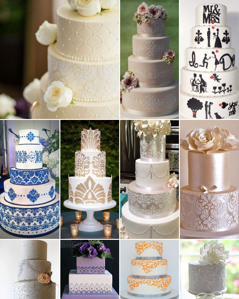Wedding Stencil Cakes