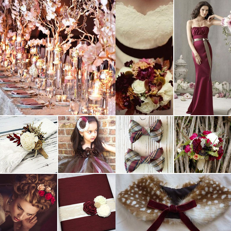 Burgundy, Ivory + Brown { Decadent Drama }