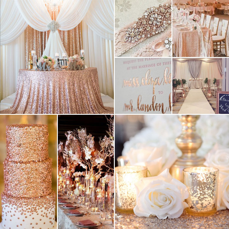 Rose Gold, Silver and White Wedding