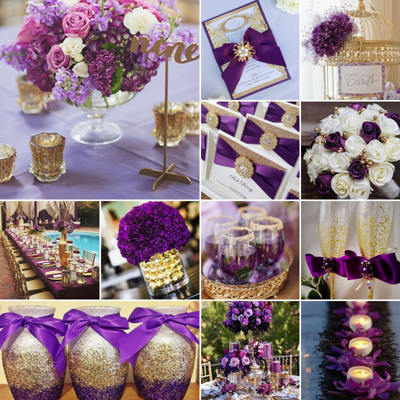 Purple and Gold Wedding Colours