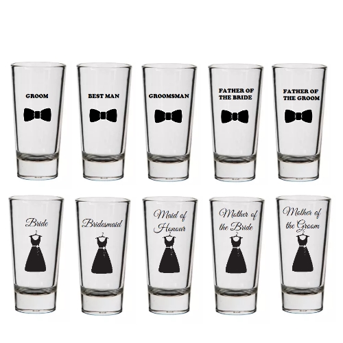 Bridal Party Shot Glasses