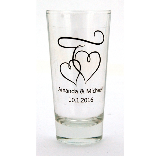 Two Hearts Entwided Shot Glass